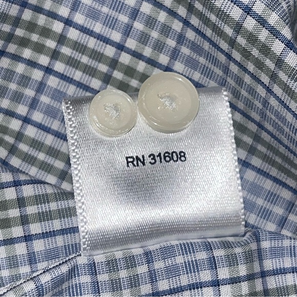 Jos A Bank Reserve Trad Fit Long Sleeve Button Down Shirt L Contrast Cuffs - Picture 8 of 9